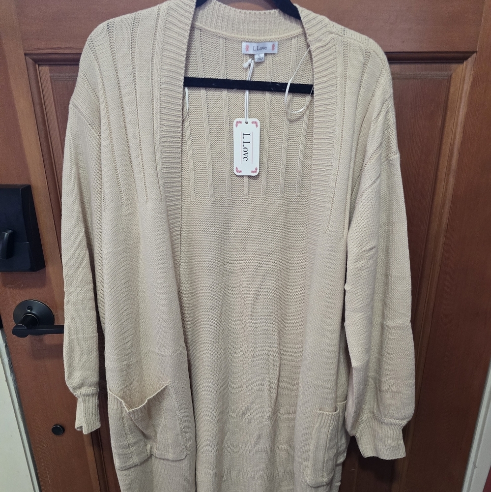 L Love Long Cardigan NWT Size L